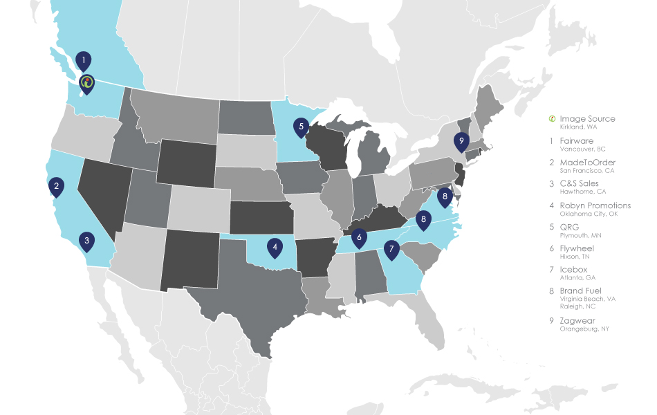 Map of RR supplier locations.