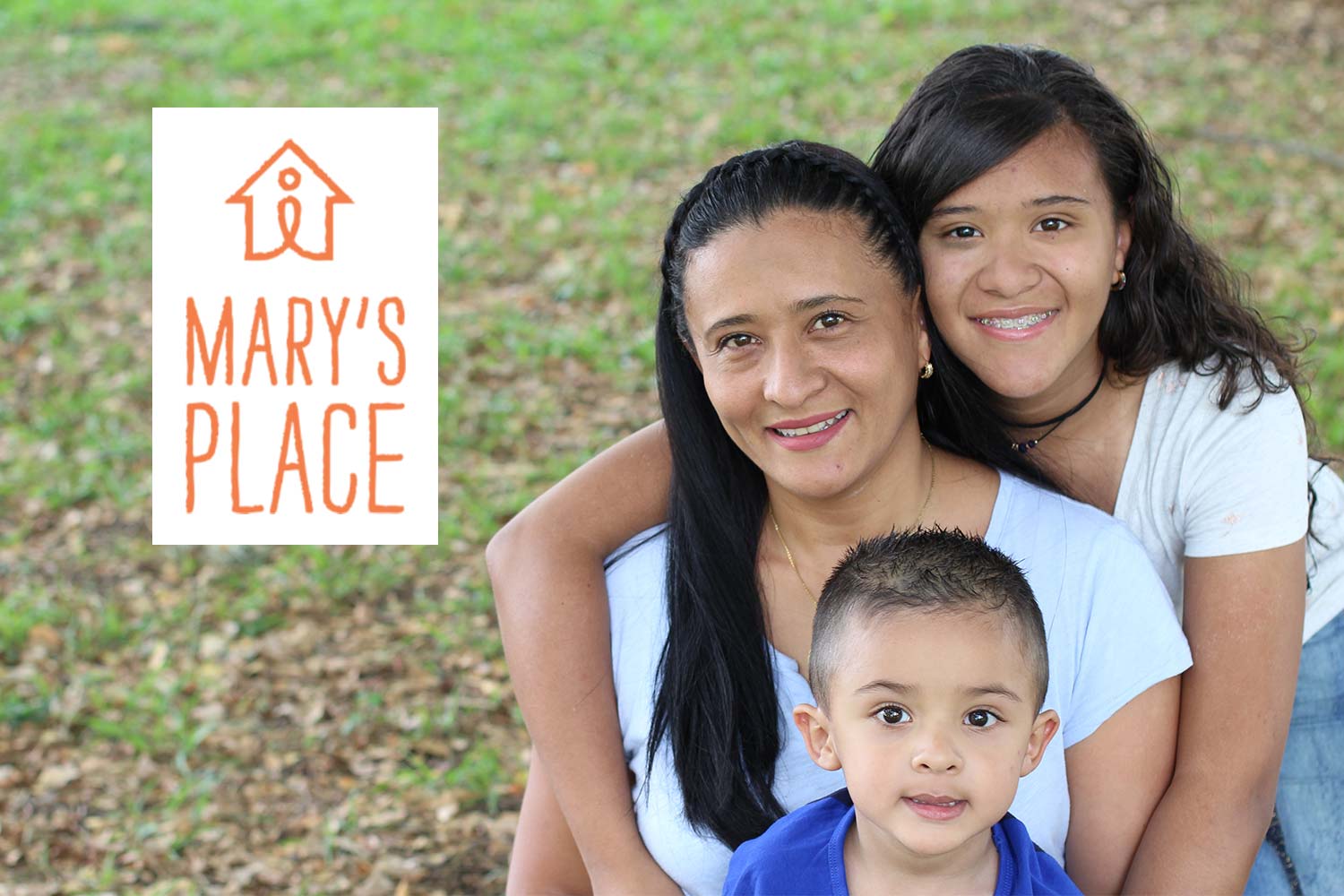Mary's Place logo over image of Mother with two children.