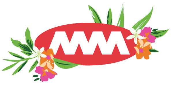 MacDonald Miller logo with tropical flowers