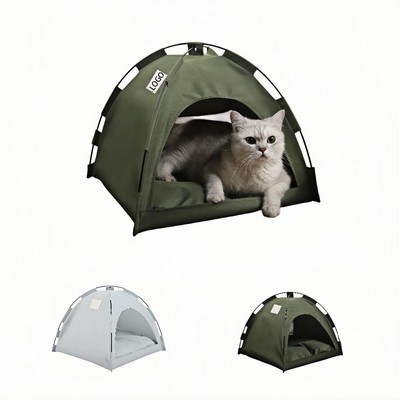 Travel tent with cat inside