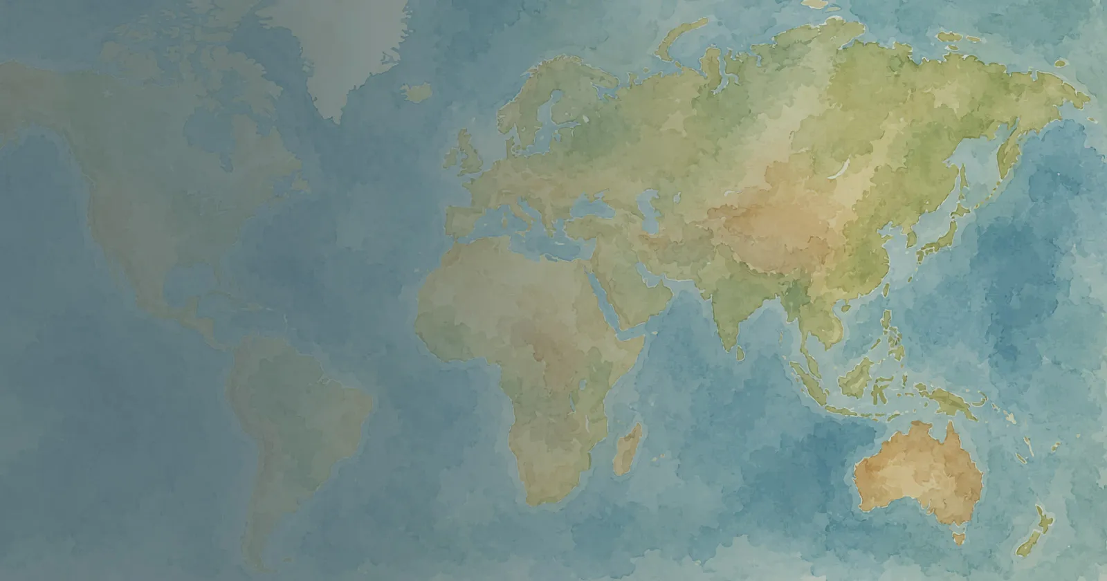 watercolor map of the world